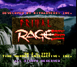 Primal Rage Title Screen